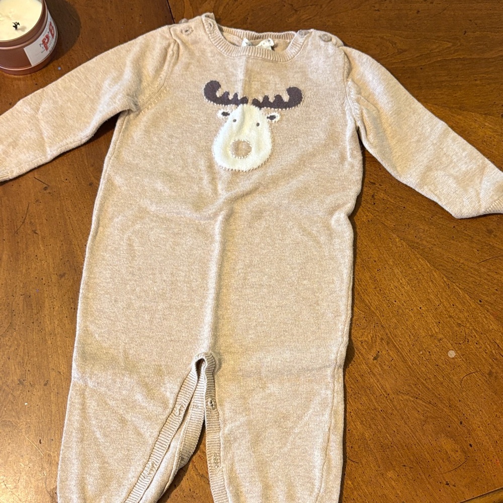Max Studio Cream/Tan Moose Knit One-Piece